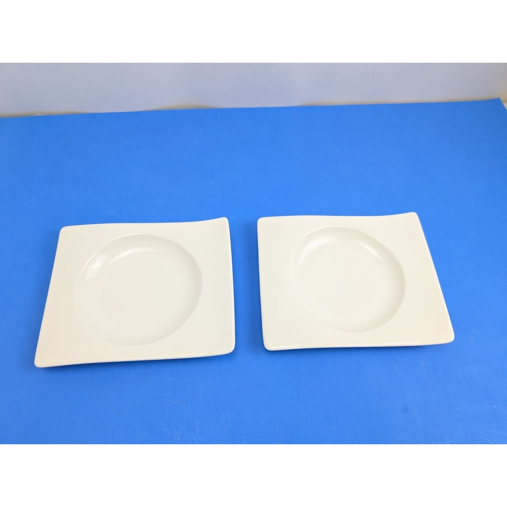 Villeroy & Boch White Porcelain New Wave Small 7" Salad Luncheon Plate Set of 2